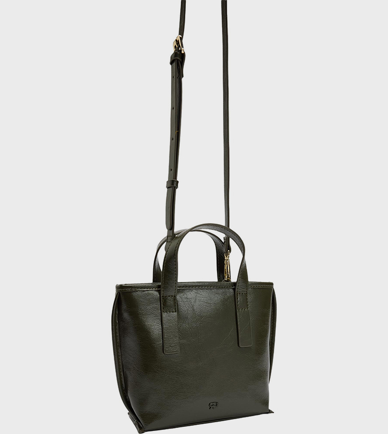 Textured Zippered Tote Bag