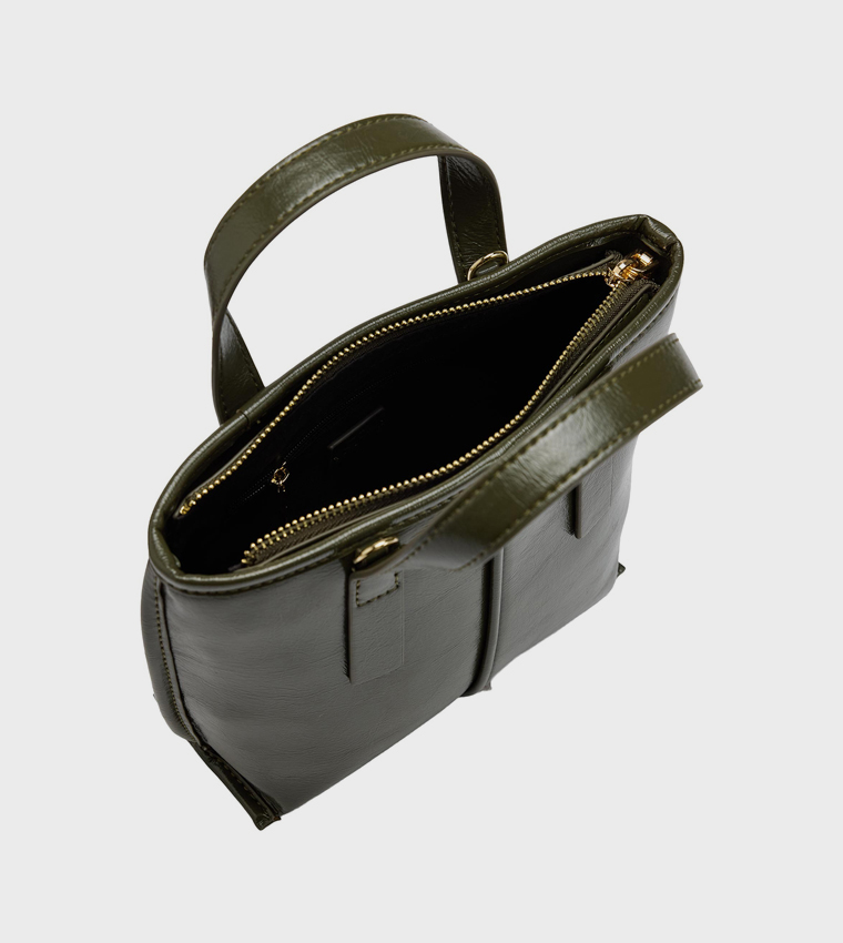 Textured Zippered Tote Bag