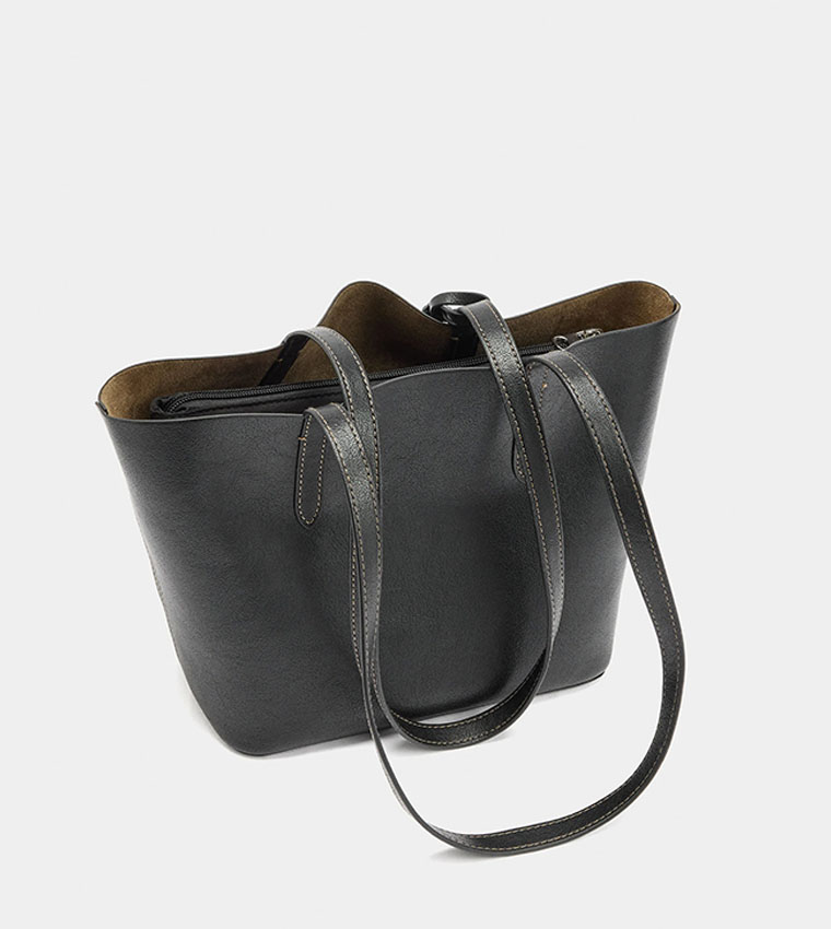 Reversible Bucket Bag with Removable Bag, Medium