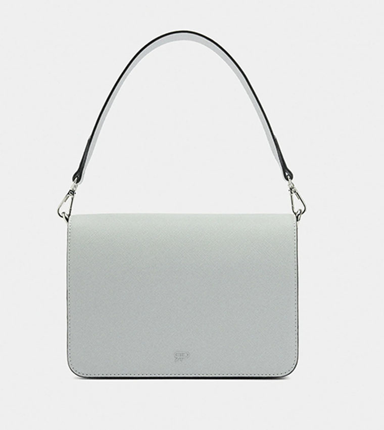 Textured Flap Shoulder Bag