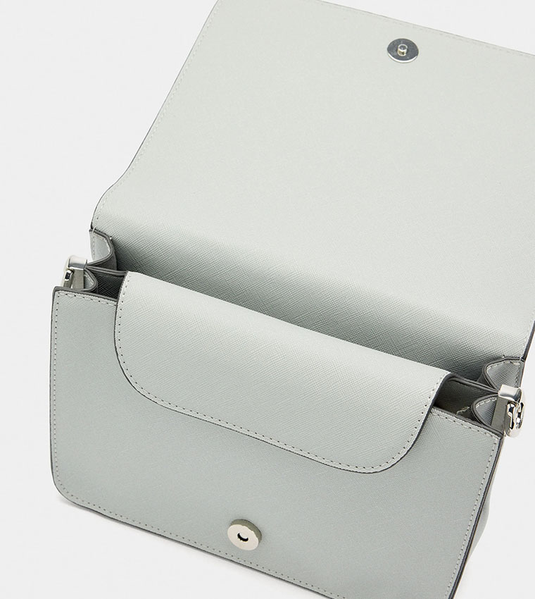 Textured Flap Shoulder Bag