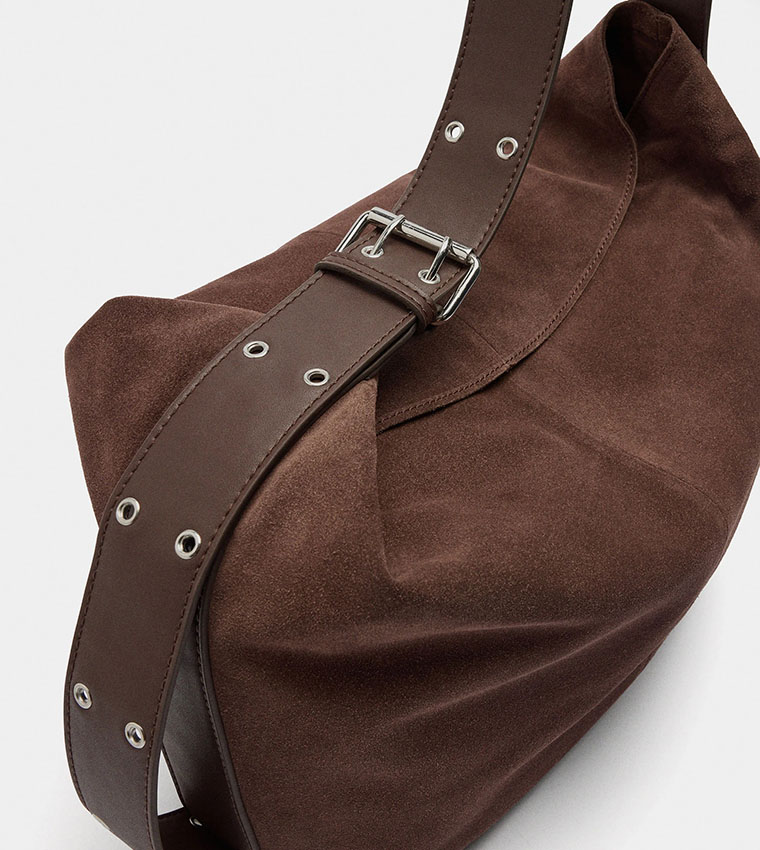 Solid Suede Leather Shoulder Bag