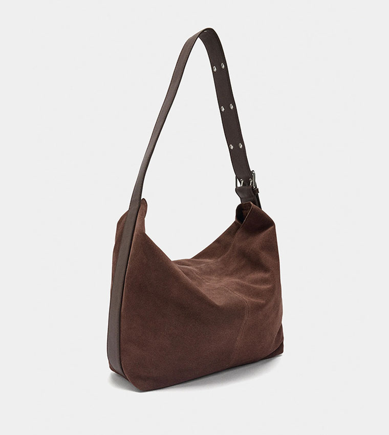 Solid Suede Leather Shoulder Bag