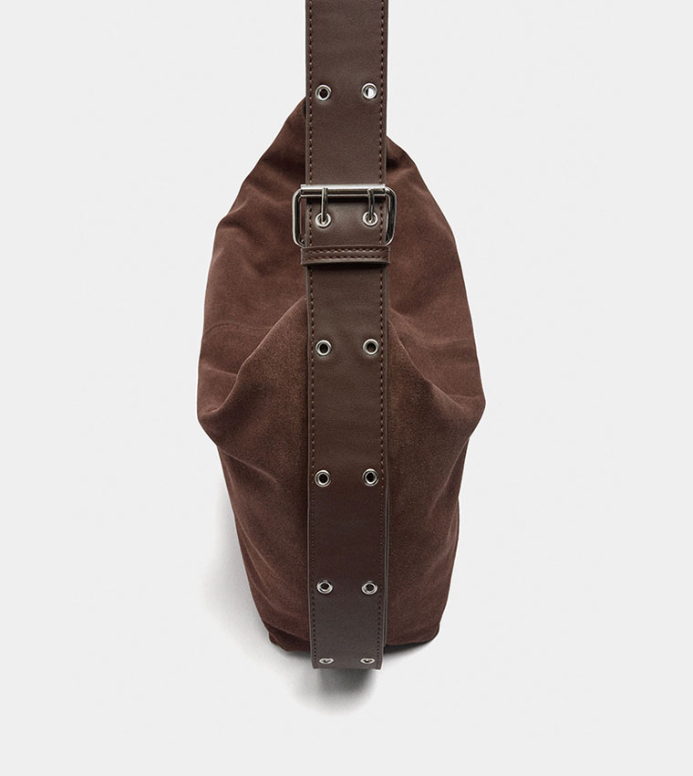Solid Suede Leather Shoulder Bag