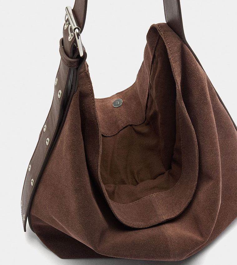Solid Suede Leather Shoulder Bag