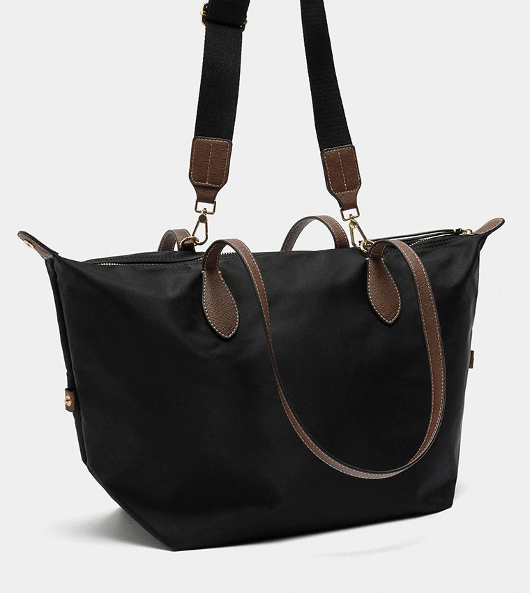 Solid Nylon Tote Bag