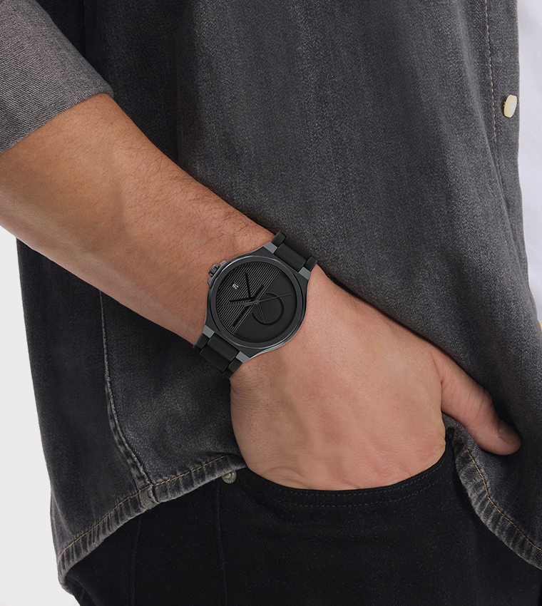 CKCON Monogram Black Dial Analog Watch