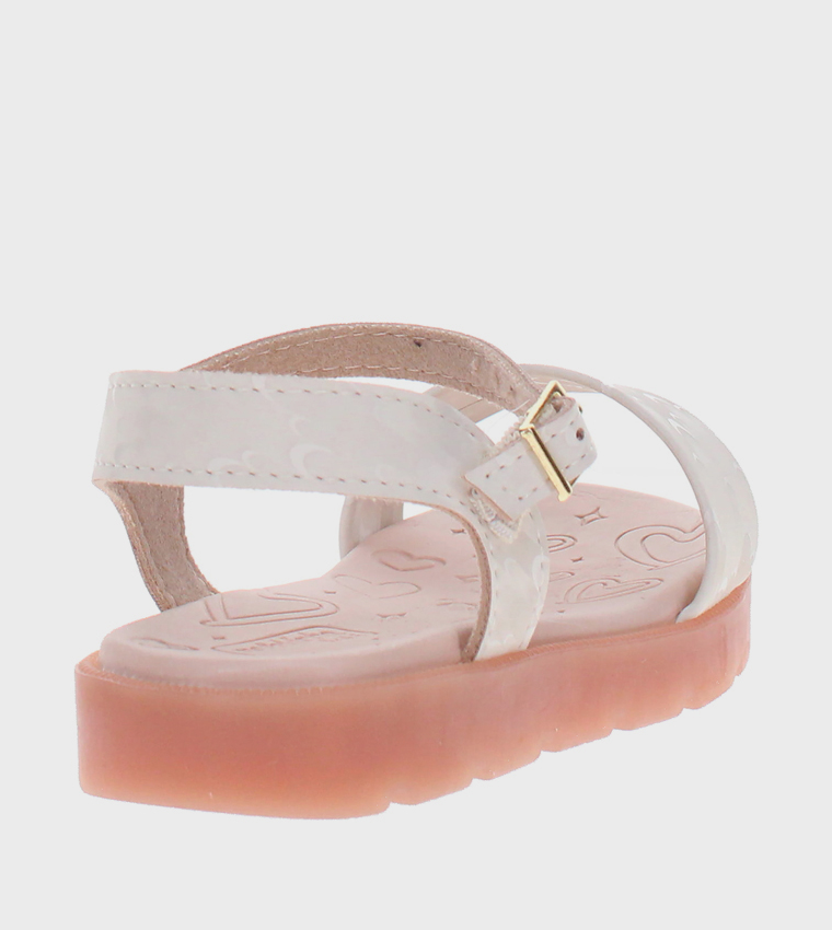 Textured Ankle Strap Casual Sandals