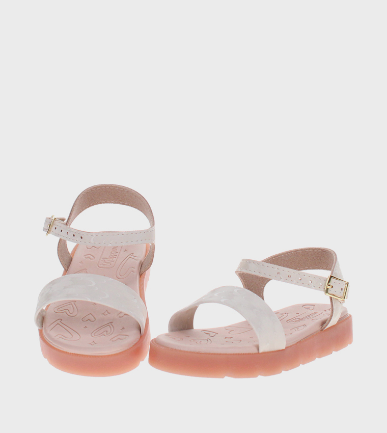 Textured Ankle Strap Casual Sandals