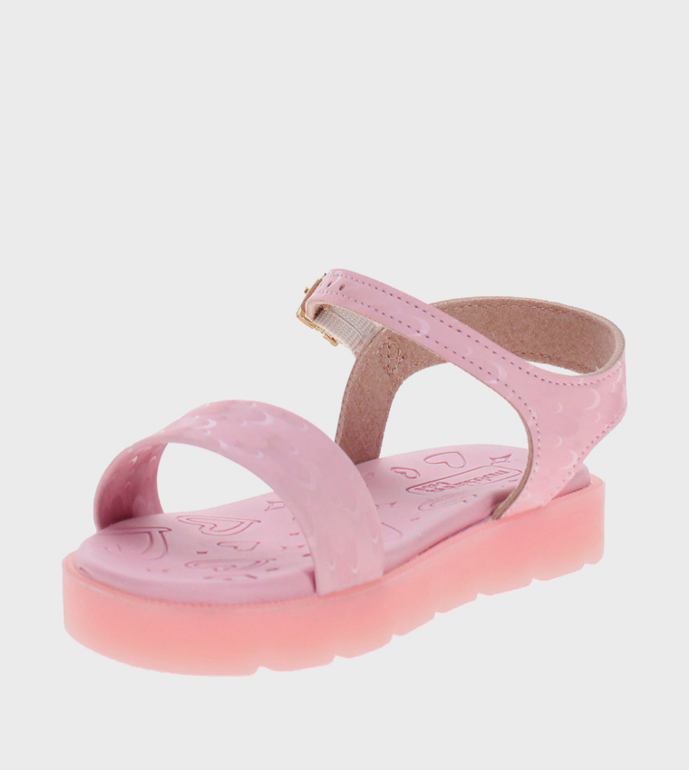 Textured Ankle Strap Casual Sandals