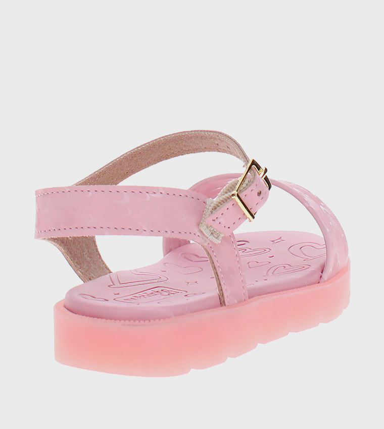 Textured Ankle Strap Casual Sandals