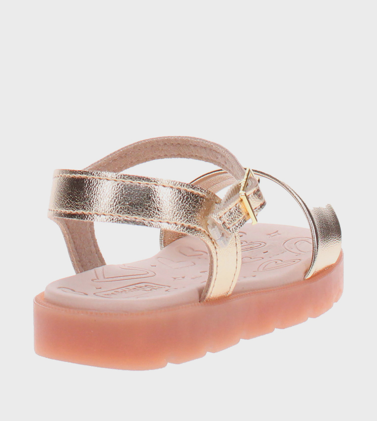 Textured Ankle Strap Casual Sandals