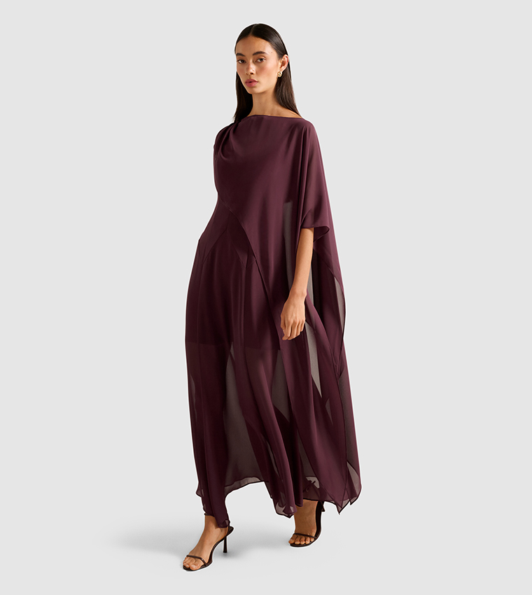 Buy Forever New FN HONEY Sheer Cape Maxi Dress In Brown | 6thstreet Saudi Arabia Buy Forever New FN HONEY Sheer Cape Maxi Dress In Brown | 6thstreet Saudi Arabia