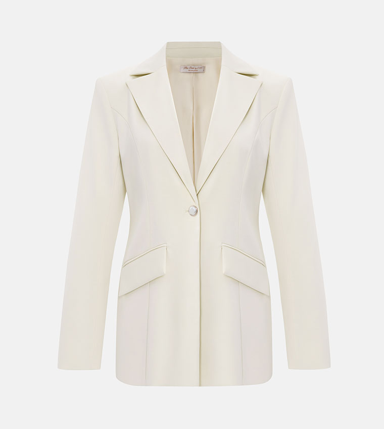 Solid Single Breasted Blazer