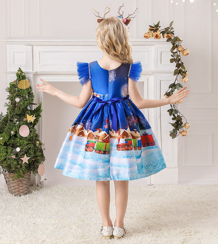 Snow Queen Theme Fit and Flare Dress
