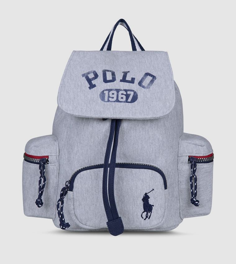 Logo Printed Mini Fleece Backpack