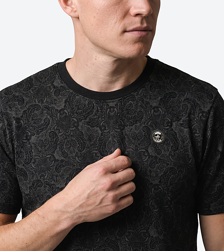 Paisley Printed Crew Neck T-Shirt
