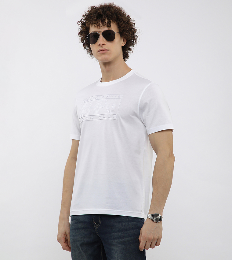 بيفرلي هيلز بولو كلوب  تيشيرتات بياقة دائرية  - أبيض  Round Neck T-Shirts