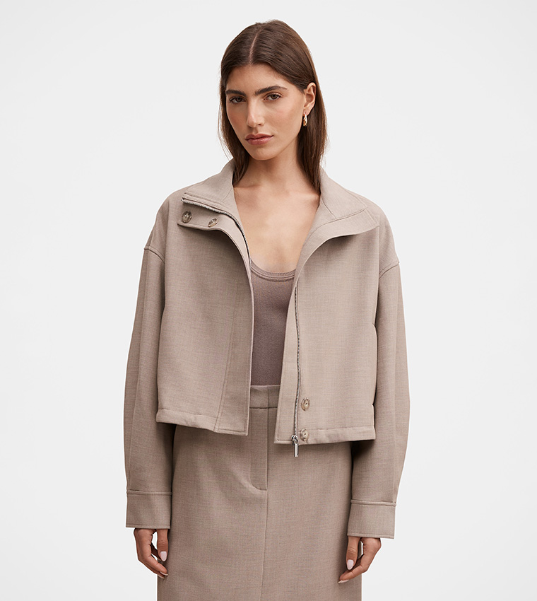 Forever New  Casual Jackets - Beige Casual Jackets