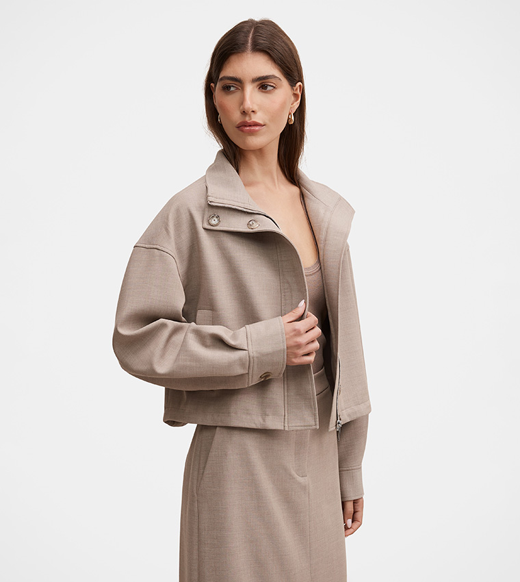 Forever New  Casual Jackets - Beige Casual Jackets