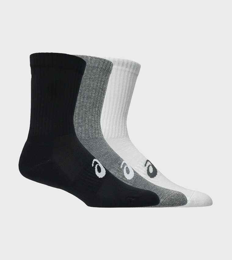 3-Pack Logo Printed Crew Socks