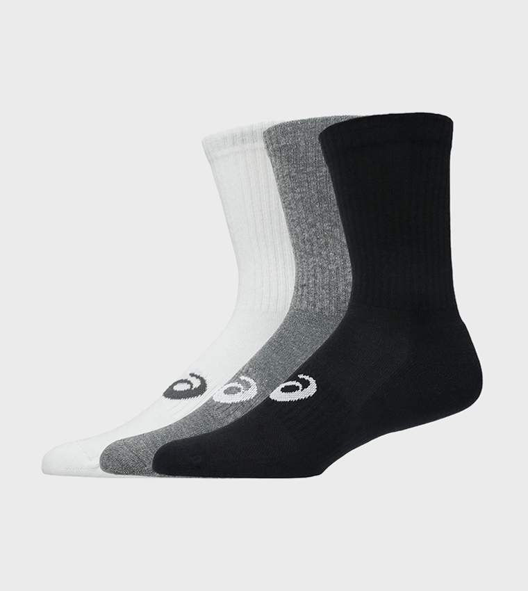 3-Pack Logo Printed Crew Socks