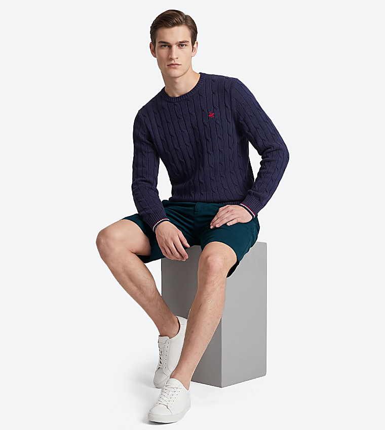 Beverly Hills Polo Club  Chino Shorts - Teal Chino Shorts