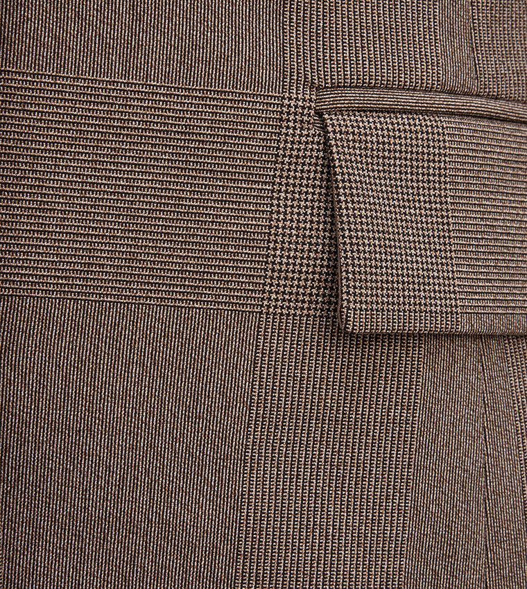 CLEA Checkered Single-Breasted Blazer