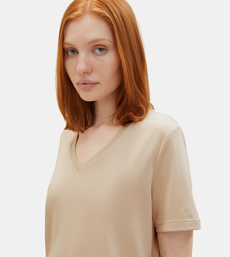 Solid V-Neck T-Shirt