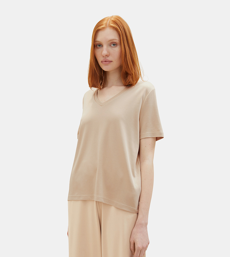 Solid V-Neck T-Shirt