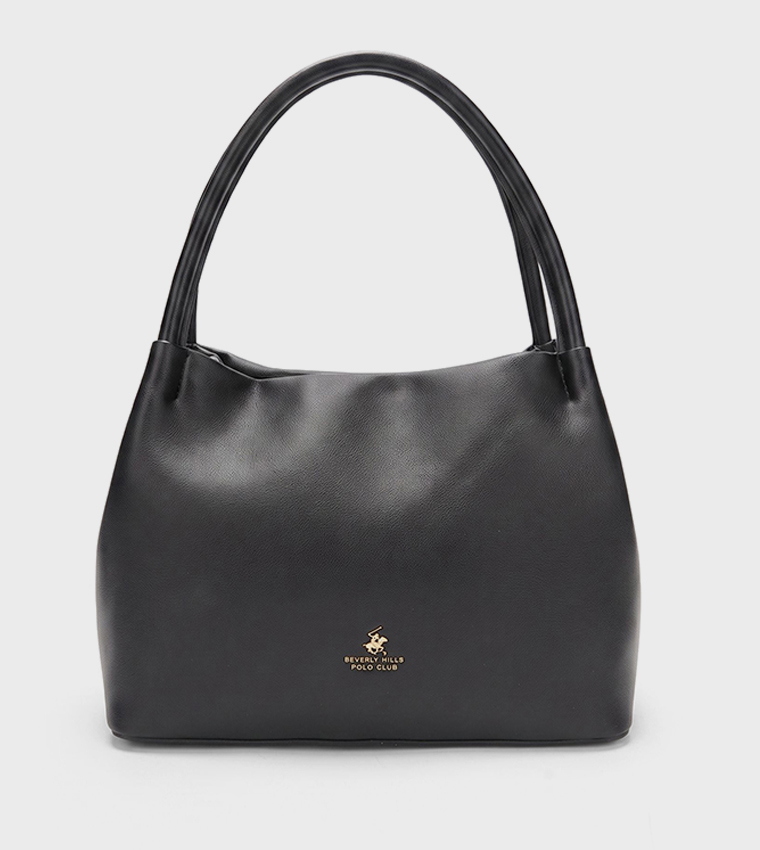 Logo Detail Zippered Shoulder Bag