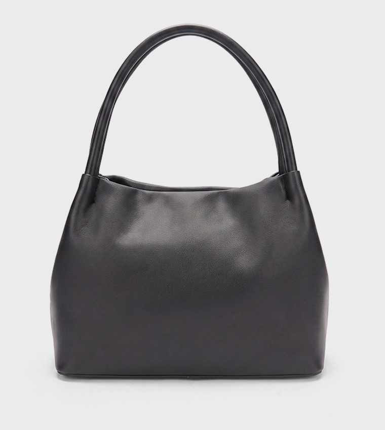 Logo Detail Zippered Shoulder Bag