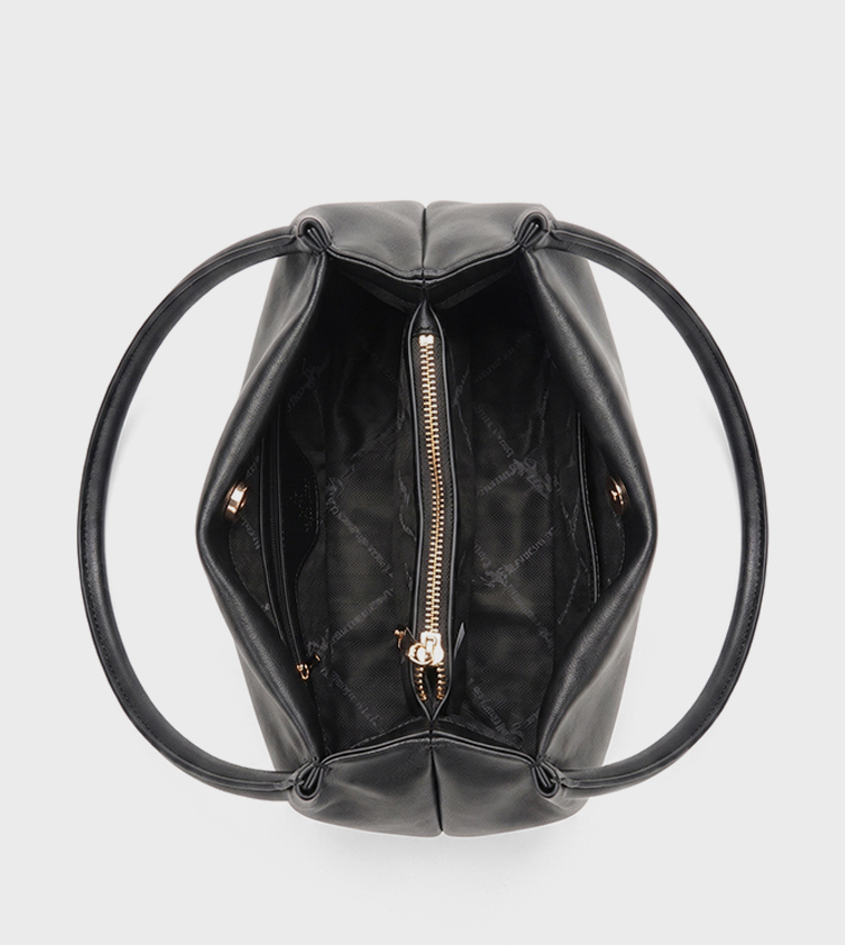 Logo Detail Zippered Shoulder Bag
