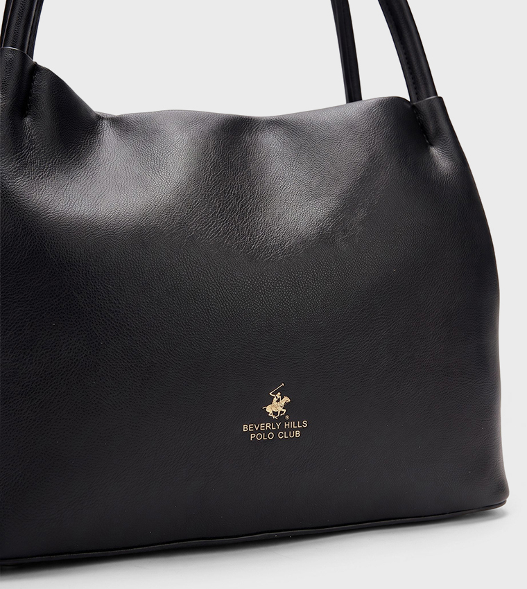 Logo Detail Zippered Shoulder Bag