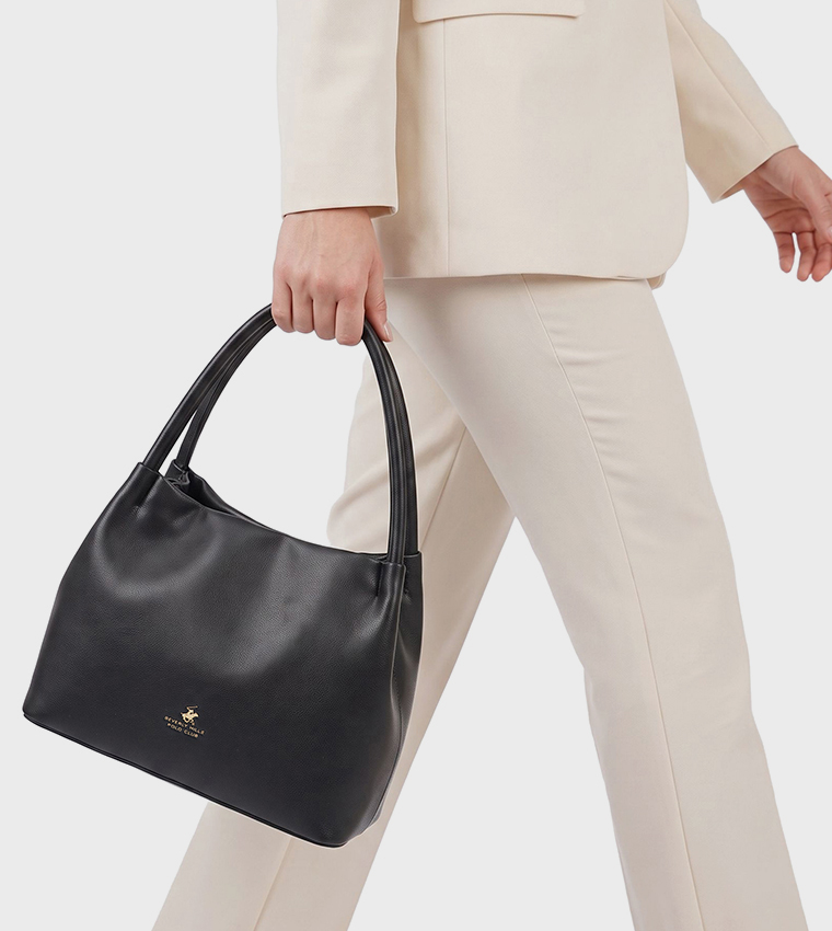 Logo Detail Zippered Shoulder Bag