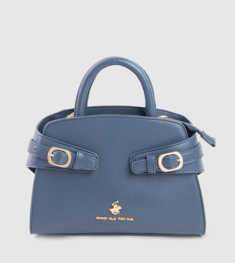 Textured Zip-Closure Satchel Bag