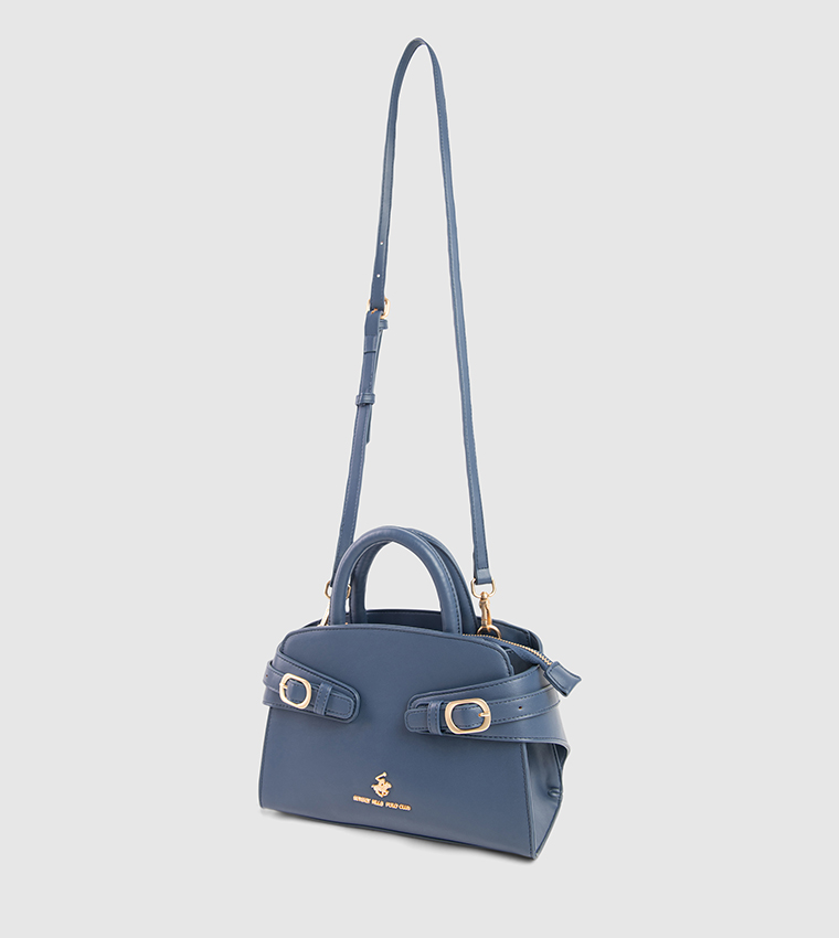 Textured Zip-Closure Satchel Bag