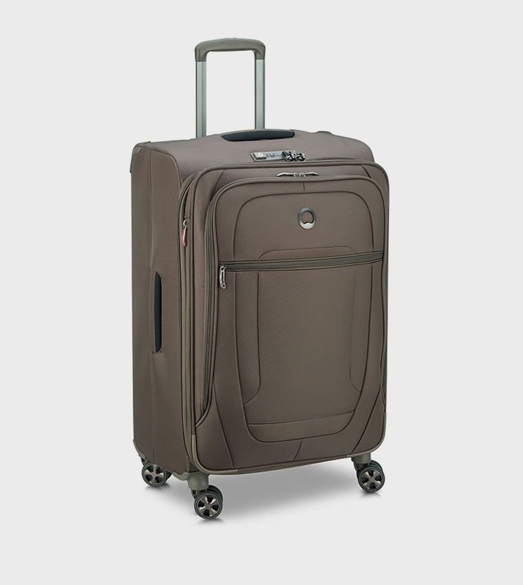 HELIUM Dlx 2.0 Softcase Expandable 4 Double Wheel Check-In Luggage Trolley Bag, 71cm