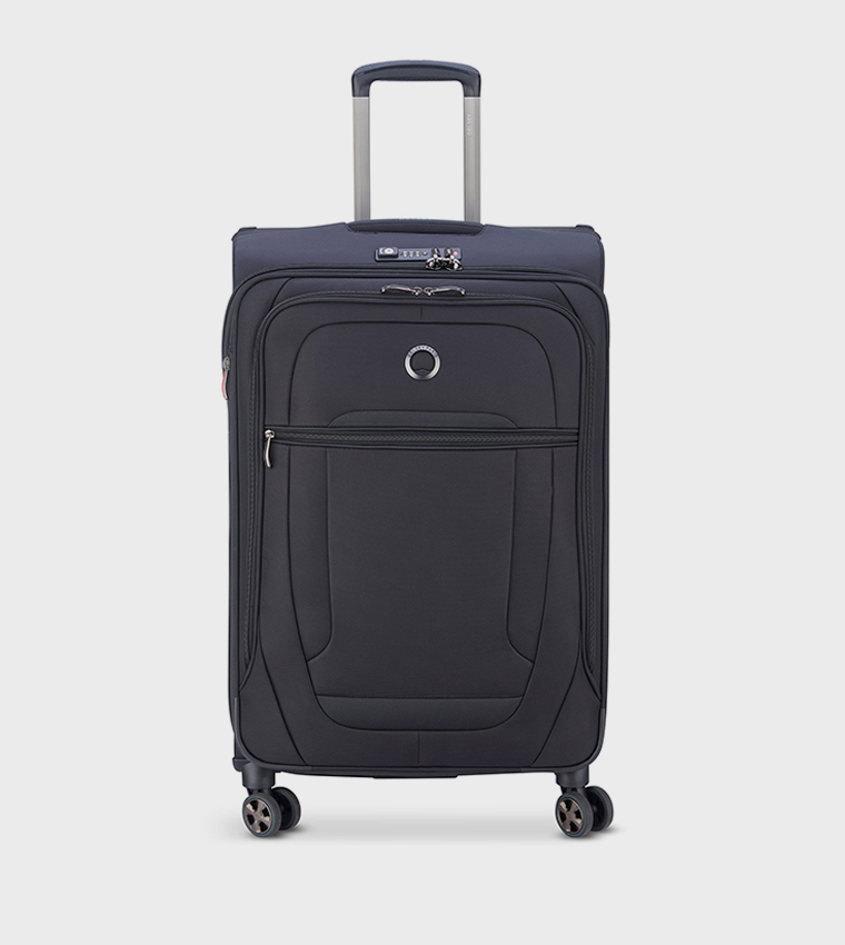 HELIUM Dlx 2.0 Softcase Expandable 4 Double Wheel Check-In Luggage Trolley Bag, 71cm
