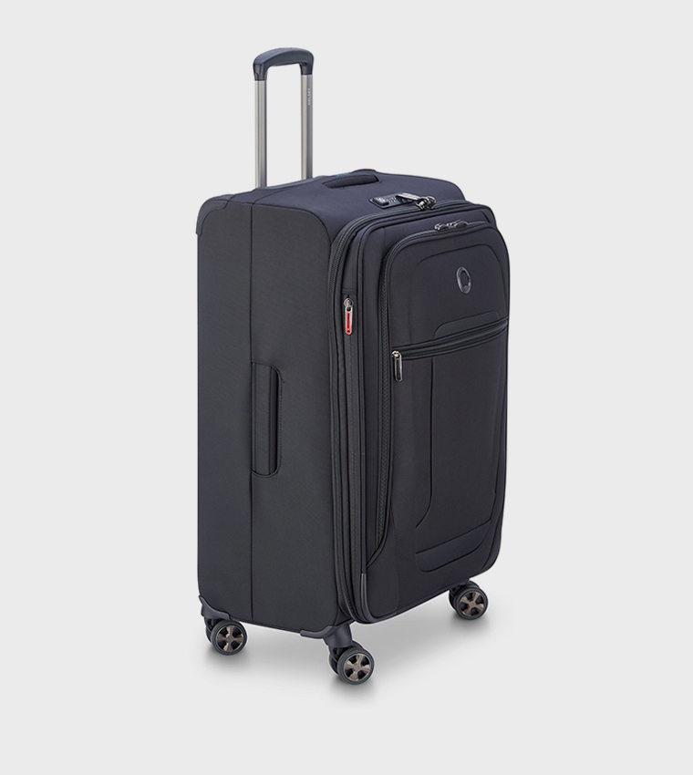 HELIUM Dlx 2.0 Softcase Expandable 4 Double Wheel Check-In Luggage Trolley Bag, 71cm