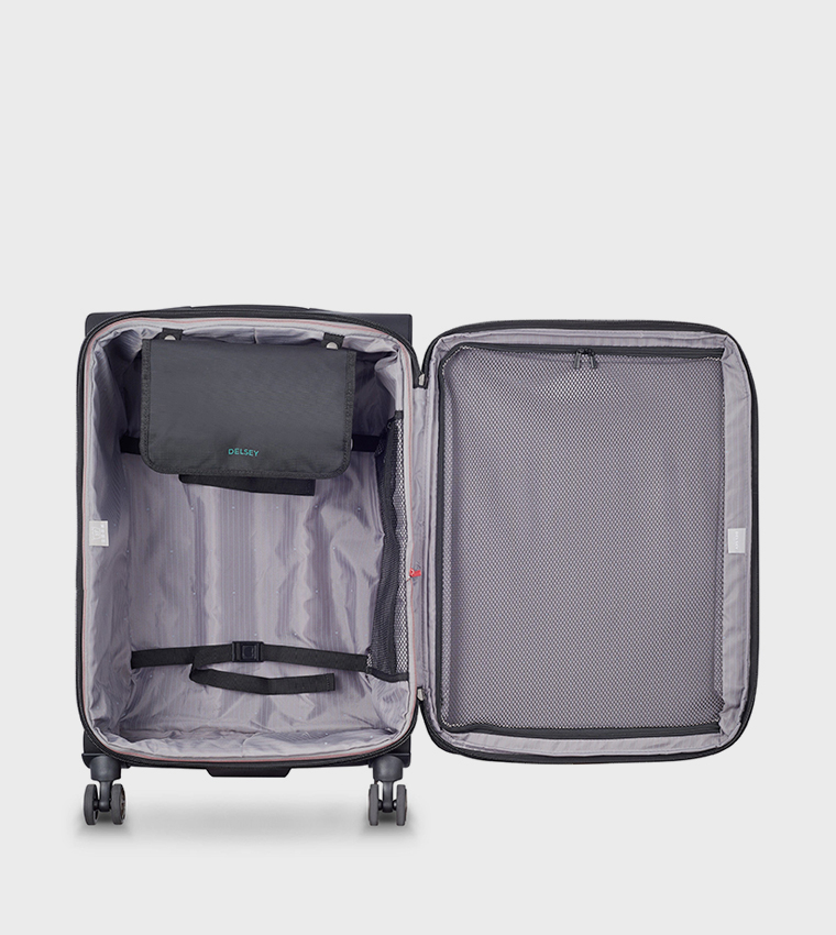 HELIUM Dlx 2.0 Softcase Expandable 4 Double Wheel Check-In Luggage Trolley Bag, 71cm