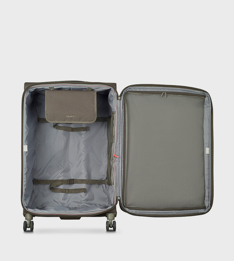 HELIUM Dlx 2.0 Softcase Expandable 4 Double Wheel Check-In Luggage Trolley Bag, 83cm