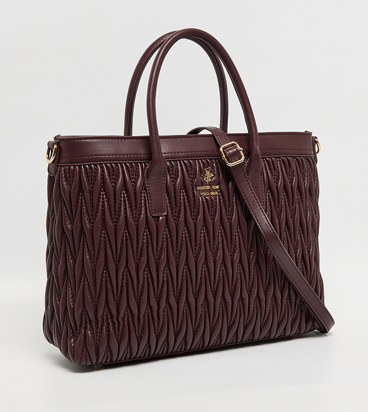 Logo Detail Quilted Tote Bag