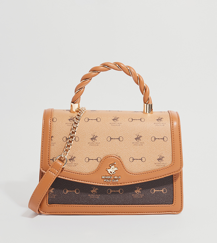 Color Block Top Handle Bag