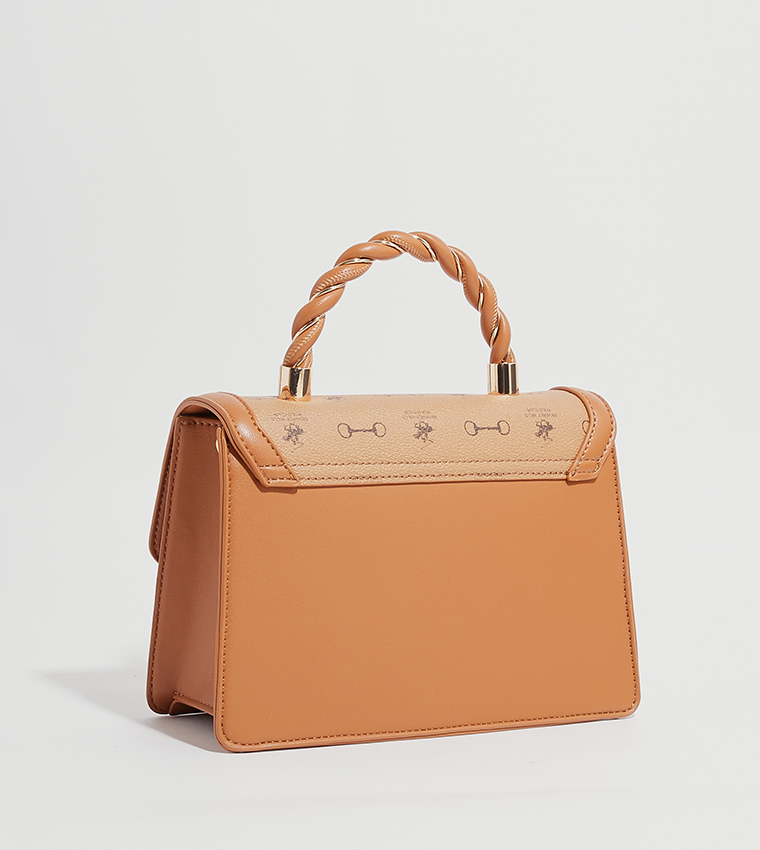 Color Block Top Handle Bag