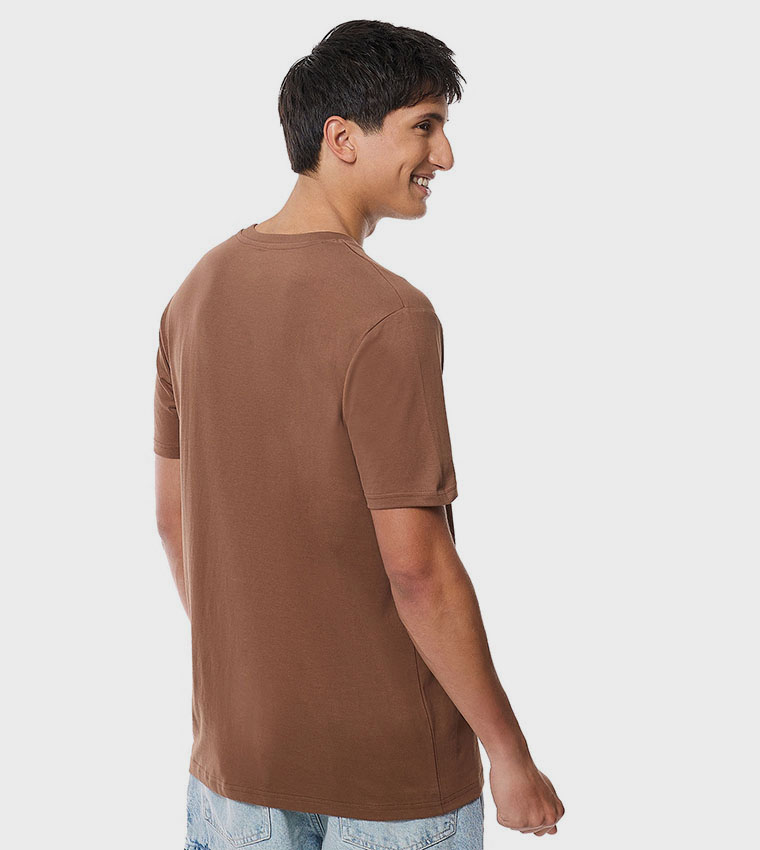 Solid T-Shirt with Crew Neck and Short Sleeves