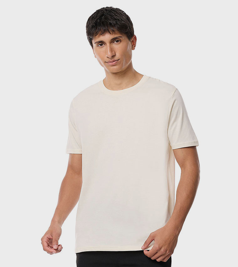 Solid T-Shirt with Crew Neck and Short Sleeves