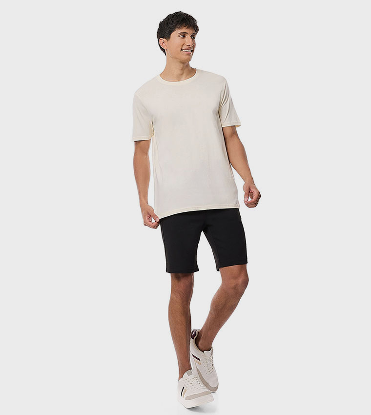 Solid T-Shirt with Crew Neck and Short Sleeves