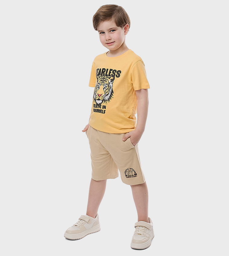Printed Shorts with Drawstring Closure
