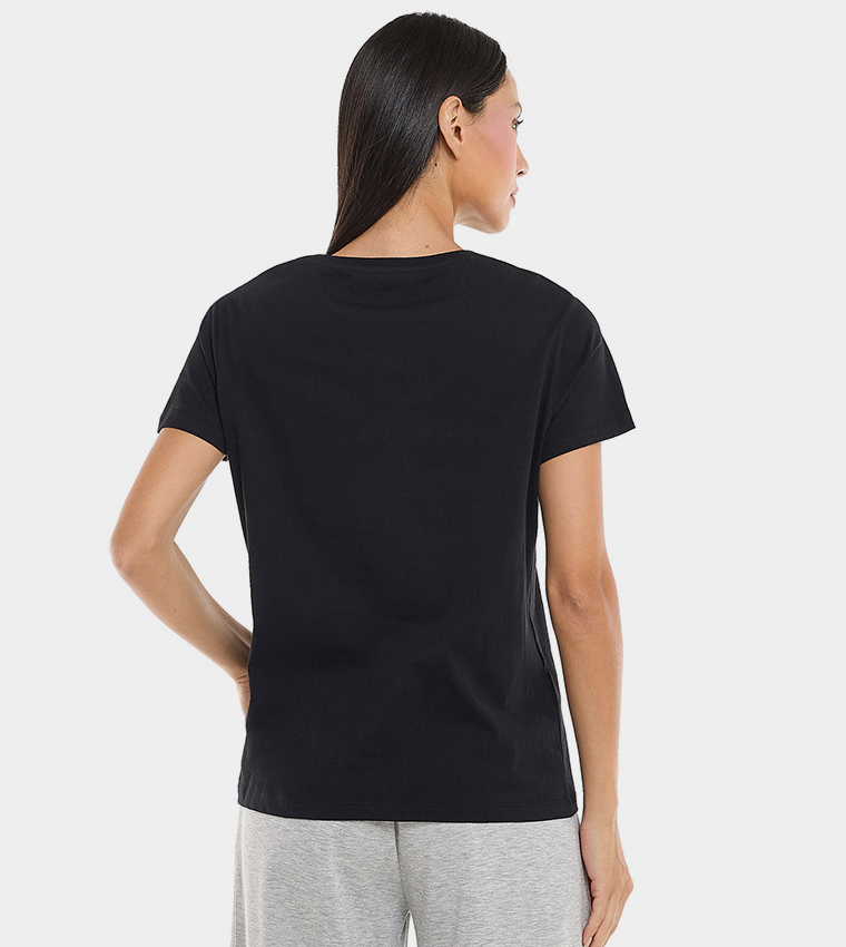 Embellished T-Shirt with Crew Neck and Short Sleeves